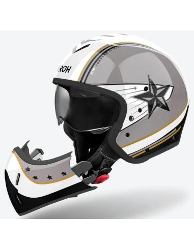 AIROH J110 HELMET COMMAND GOLD GLITTER DOUBLE APPROVAL 22.06 JET AND INTEGRAL