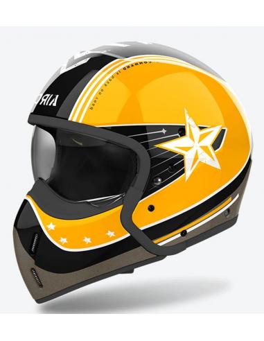 AIROH J110 HELMET COMMAND YELLOW GLOSS DOUBLE APPROVAL 22.06 JET AND INTEGRAL