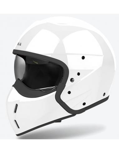 AIROH J110 HELMET GLOSS WHITE DOUBLE APPROVAL 22.06 JET AND INTEGRAL