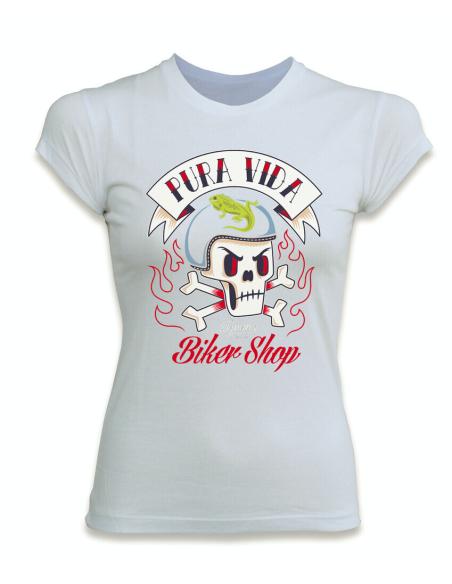 Acquista Maglietta Donna Bianca "Pura Vida" Iguana Custom Collection a prezzo scontato