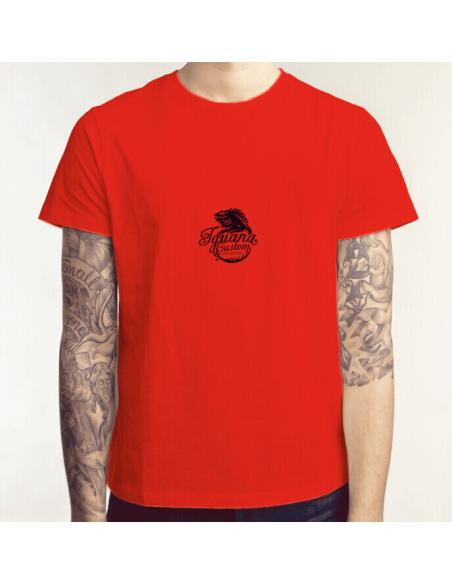 T-SHIRT DE MANGA CURTA VERMELHA "LOGO" IGUANA CUSTOM COLLECTION