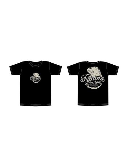 CAMISETA DE MANGA CURTA PRETA "LOGOTIPO" IGUANA CUSTOM COLLECTIO