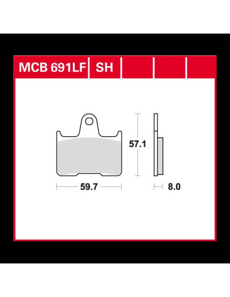 PASTILHAS DE FREIO TRASEIRAS SINTEREADAS MCB691SH XL883/1200 2014
