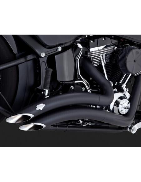 BIG RADIUS BLACK EXHAUST SOFTAIL FXS/FLST 2012-2017