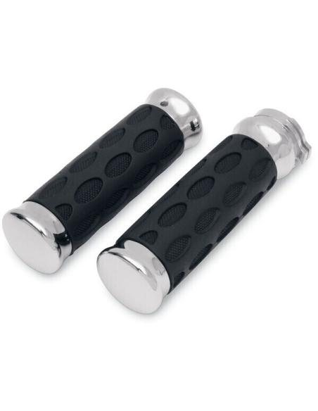 HOTOP DESIGNS OVAL CHROMED GRIPS FITS HARLEY