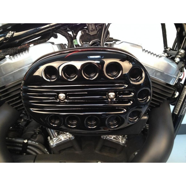 AIRFILTER COVER "SLOTTED" GLOSS BLACK FOR SPORTSTER 2004-UP