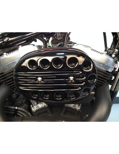 COUVERCLE DE FILTRE À AIR SLOTTED GLOSS BLACK SPORTSTER 04-15