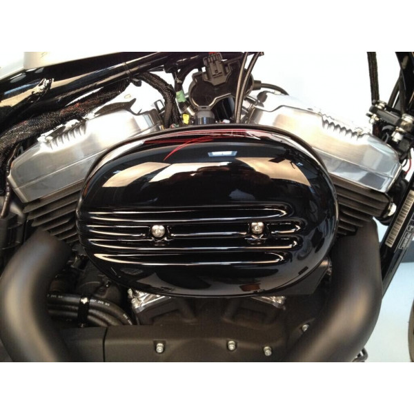 AIRFILTER COVER "FIN" GLOSS BLACK FOR SPORTSTER 2004-UP