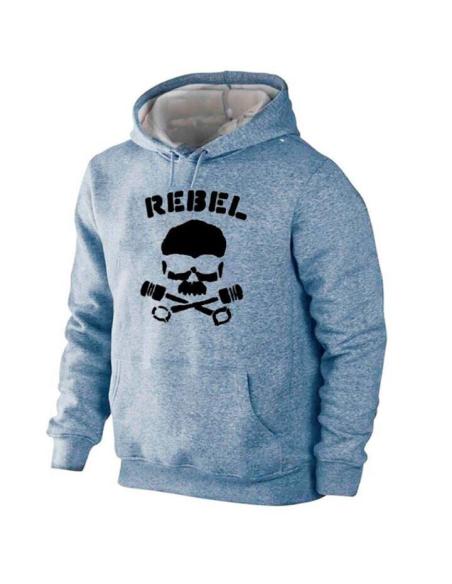 SWEAT-SHIRT À CAPUCHE GRIS "REBEL" RAUHBAUTZ