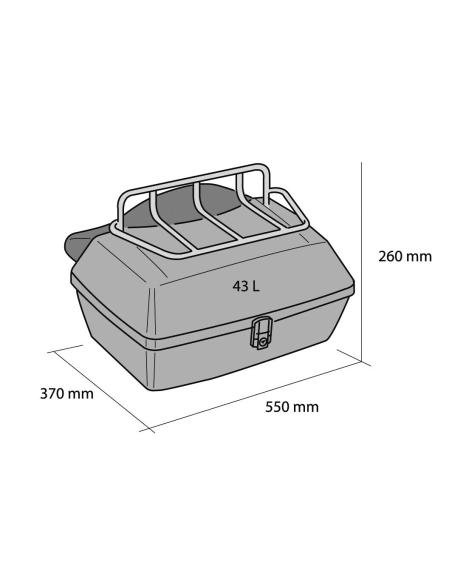 Trunk Touring Hard Top Trunk Black Glossy Complete
