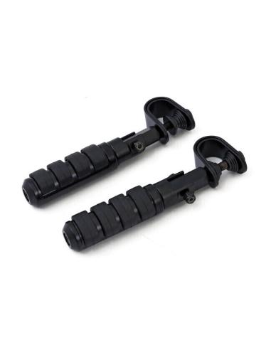 Black Footpegs Softride With Clamps