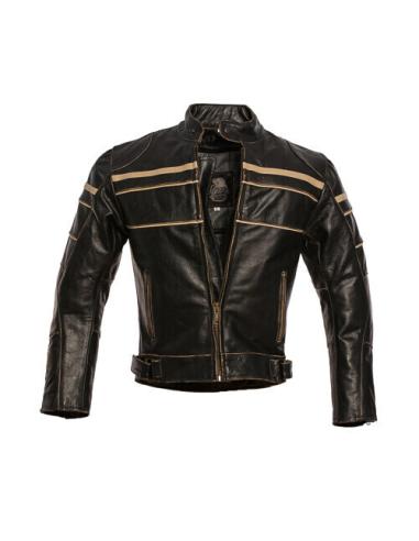 Acquista Giacca in Pelle Invecchiata Old Racer con Protezioni CE a Prezzo Scontato