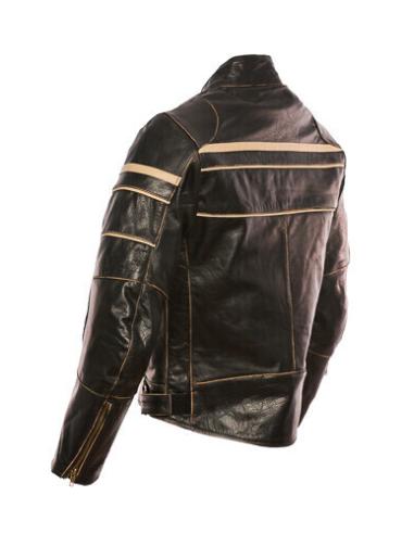 Comprar Chaqueta De Piel Envejecida Old Racer Con Protecciones Ce a precio de oferta