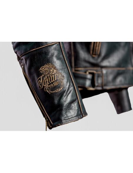 Comprar Chaqueta De Piel Envejecida Old Racer Con Protecciones Ce a precio de oferta
