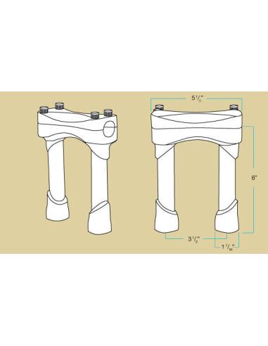 MURDOCK CHROMED RISERS BILTWELL 15 CM (6 ")
