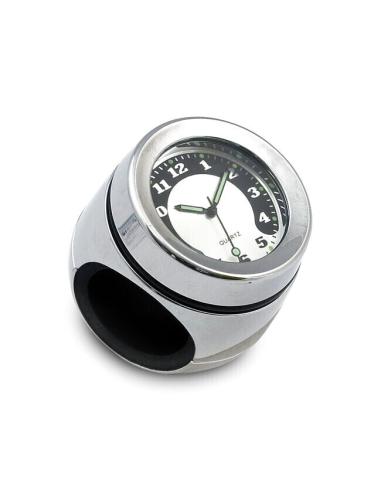 HANDLEBAR MOUNTED ROUND  CLOCK, CHROME, 25MM O 32MM