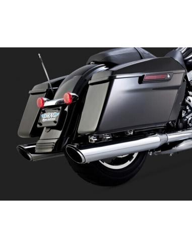 TWIN SLASH ROUND 4" CHROME TAILPIECES POUR HD TOURING DE 1995 À 201