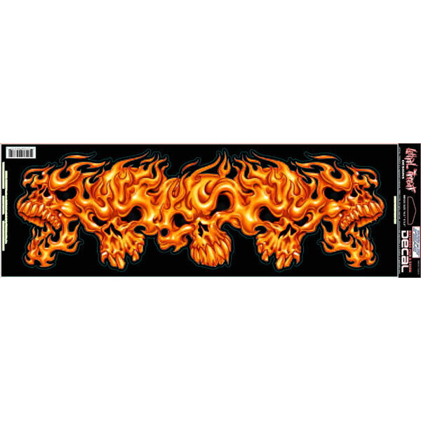 SKULL ON FIRE DECAL 15 X 45.7 CM
