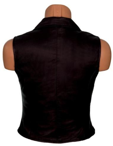 GILET EN CUIR POUR FEMMES REVERS EN CUIR DE HAUTE QUALITÉ ET FERMETURE ÉCLAIR