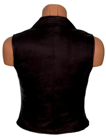Acquista Gilet Femminile in Pelle di Alta Qualità con Rever e Cerniera a Prezzo Scontato
