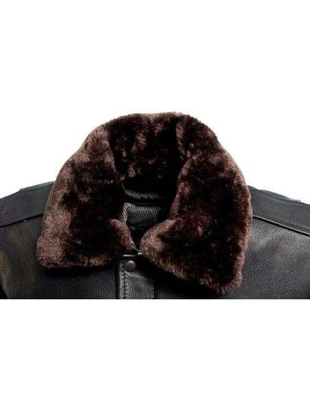 BLOUSON AILES D'AVIATEUR EN CUIR NATUREL AVEC PROTECTION