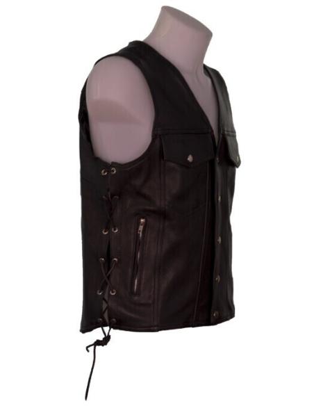 GILET EN CUIR DE QUALITÉ SUPÉRIEURE