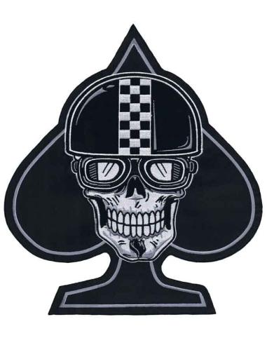RACER SPADE SKULL PATCH 16 X 14 CM