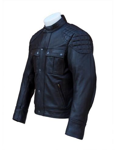 VESTE "FIFTY-EIGHT" EN CUIR NATUREL AVEC PROTECTION