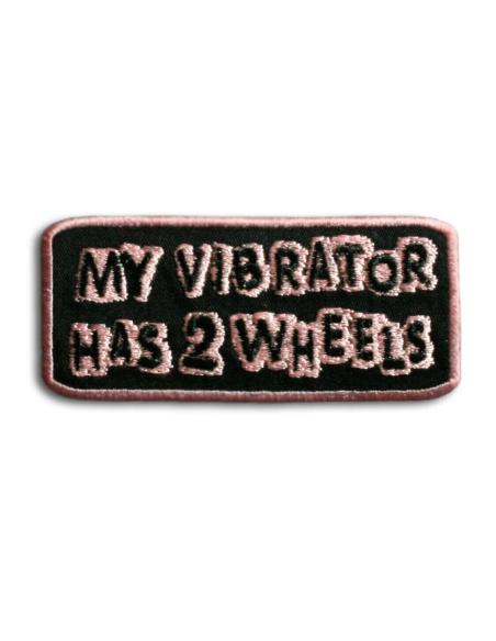 MON VIBRATEUR PATCH A 2 ROUES ROSE/NOIR 9 X 4 CM