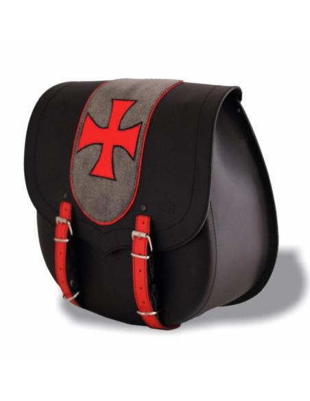 Comprar Alforja Negra Piel Sparta Cruz Malta a precio de oferta