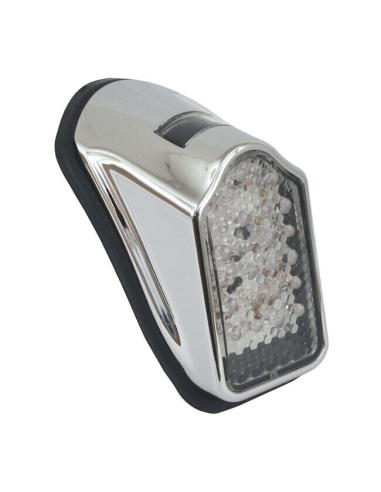 TAILLIGHT LED " MINI TOMBSTONE" CHROMED WITH E-MARK