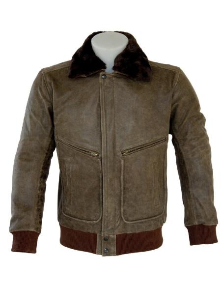 REAL LEATHER JACKET "AVIATOR WINGS BROWN" WIHT CE PROTECTIOS