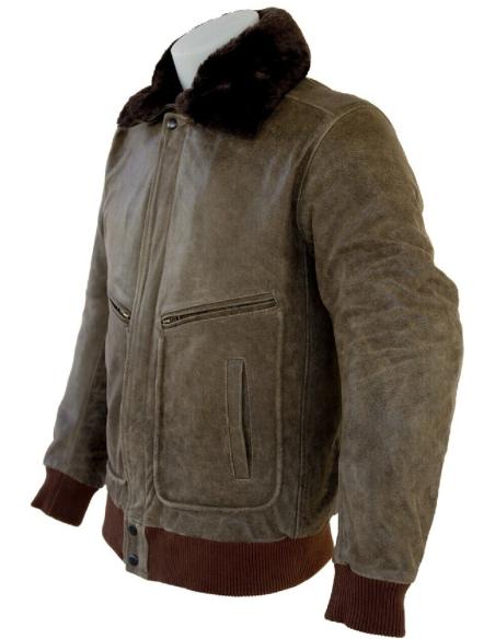 REAL LEATHER JACKET "AVIATOR WINGS BROWN" WIHT CE PROTECTIOS