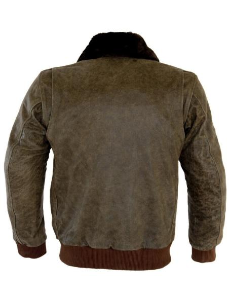 REAL LEATHER JACKET "AVIATOR WINGS BROWN" WIHT CE PROTECTIOS