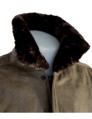 AVIATOR WINGS BLOUSON MARRON EN CUIR NATUREL AVEC PROTECTION