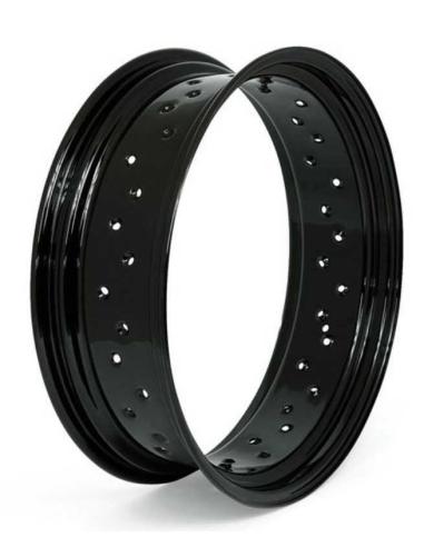 Acquista Cerchio Nero Lucido 5.50 X 18" Con 40 Raggi - Valvola Centrale Metallica (Circa 8,5 Mm) a prezzo scontato