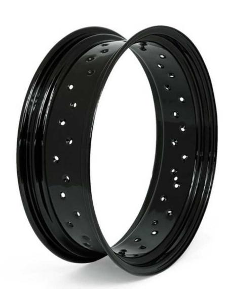 Acquista Cerchio Nero Lucido 5.50 X 18" Con 40 Raggi - Valvola Centrale Metallica (Circa 8,5 Mm) a prezzo scontato