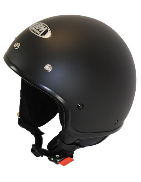Acquista Casco Retro-Custom Ii Nero Opaco con Bottoni Visiera Inclusa a Prezzo Scontato
