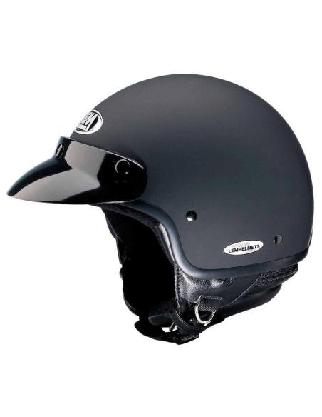 Acquista Casco Retro-Custom Ii Nero Opaco con Bottoni Visiera Inclusa a Prezzo Scontato