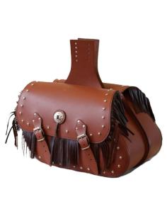 SACOCHES EN CUIR TORELO MARRON AVEC FRANGES