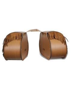 CAMPEADOR CAMEL LEATHER SADDLEBAGS WITH FRINGES 2