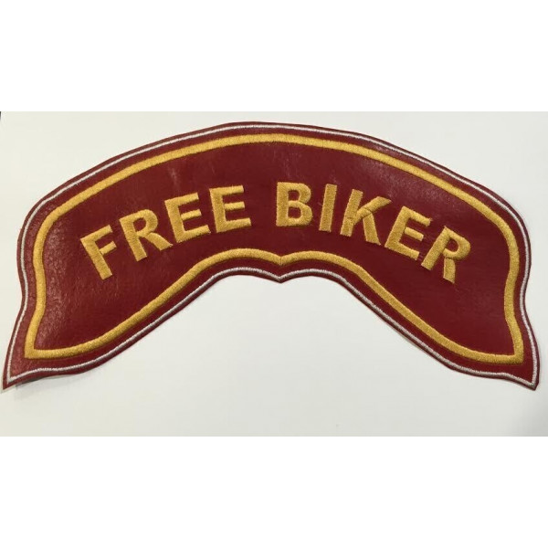 FREE BIKER REAL LEATHER PATCH EMBROIDERED 9 X 26 APROX