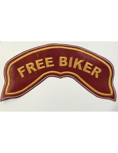 FREE BIKER ROUGE CUIR BRODÉ PATCH 28X14CM