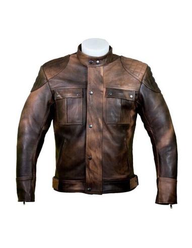 Comprar Chaqueta "Fifty-Eight" De Piel Marron Con Protecciónes a precio de oferta