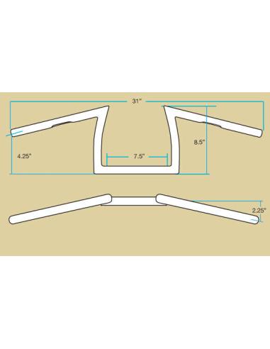 GUIDON KEYSTONE XL 25MM SANS TROUS CHROME BILTWELL