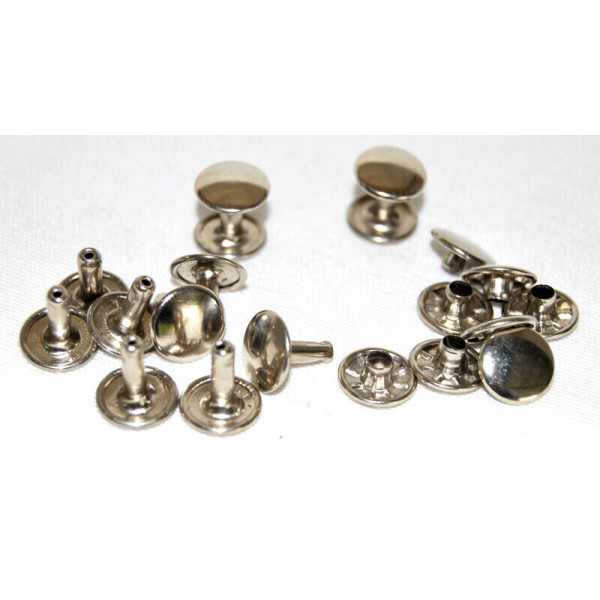 PACK OF CHROME RIVETS (STUDS) MALE AND FEMALE 10 UND
