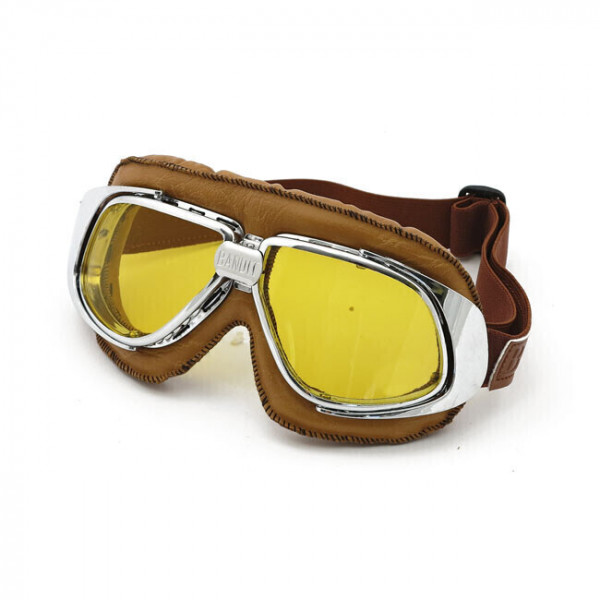 BANDIT CLASSIC GOGGLES REPLICA LEATHER BROWN YELLOW LENS