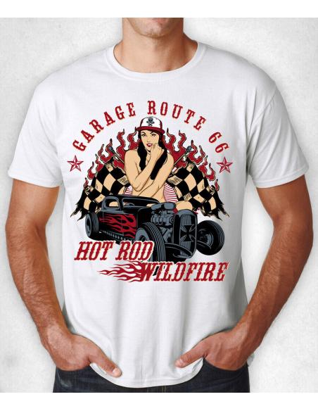 Acquista Offerta!! Maglietta Bianca "Hot Rod Wild Fire" a prezzo scontato