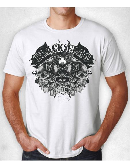 Acquista Offerta!! Maglietta Bianca "Black Flag Industries" a prezzo scontato
