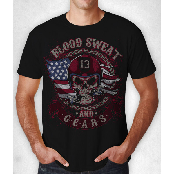 OFFER¡¡ BLACK T-SHIRT "BLOOD SWEAT & GEAR".